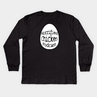 Horrified Chicken egg logo Kids Long Sleeve T-Shirt